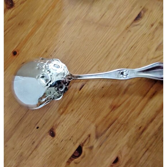 Antique 1847 Rogers Bros American Beauty Rose Silverplate Casserole Spoon 8.8" - Picture 5 of 10